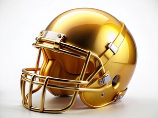 Fototapeta premium Gold Football Helmet, Isolated on White Background - Sports Equipment Photography