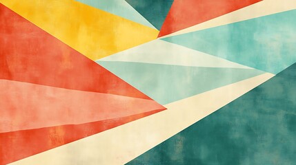 Fototapeta premium Abstract Geometric Composition in Warm and Cool Tones