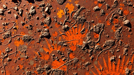 Rusted Metal Texture: Orange & Brown Corrosion Patterns for Industrial, Vintage Designs