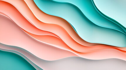 Obraz premium Abstract Wavy Layers of Pastel Colors