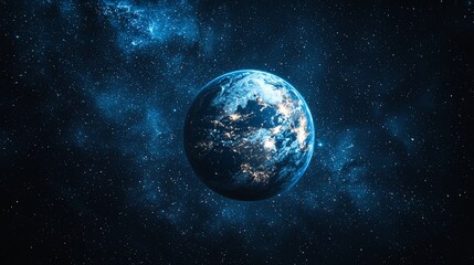 Obraz premium Earth, night, space, galaxy, lights, cosmic, background, planet, wallpaper, astronomy