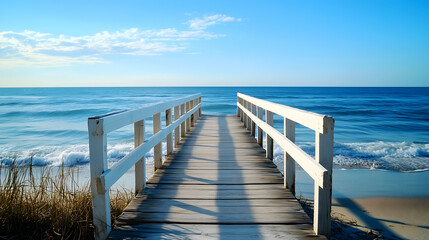 Obraz premium Wooden Pier by the Sea 