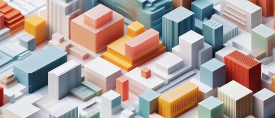 Isometric Digital Cityscape Color Palette