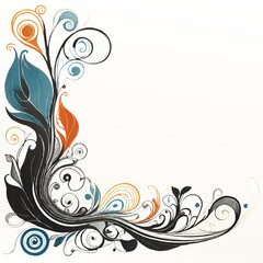 abstract floral tendril pattern decorative vector ornament with blank area for insertion