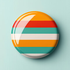 Fototapeta premium Colorful striped badge with vibrant flat colors and glossy finish