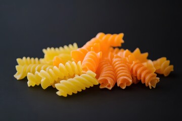 Naklejka premium A close-up of two-toned pasta.