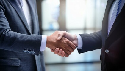 Apretón de Manos entre Dos Profesionales de Negocios – Confianza y Colaboración