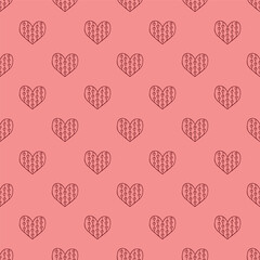 Seamless pattern with hand drawn heart doodle for decorative print, wrapping paper, greeting cards and fabric