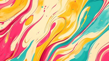 Obraz premium Abstract Swirling Paint Design in Vibrant Hues