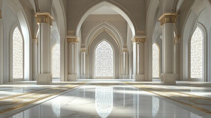 Fototapeta premium Majestic Interior of an Elegant Hall with Architectural Arches
