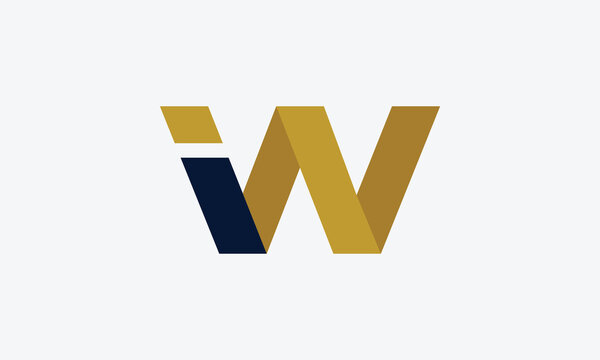 iw or wi monogram logo design