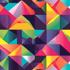 Obraz premium Vibrant Abstract Geometric Pattern. Colorful Triangles and Polygons