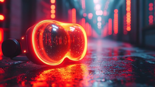 Futuristic Virtual Reality Classroom with Holographic Planets and Glowing Projections