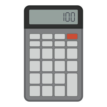 gray calculator displaying 100 clip art preview