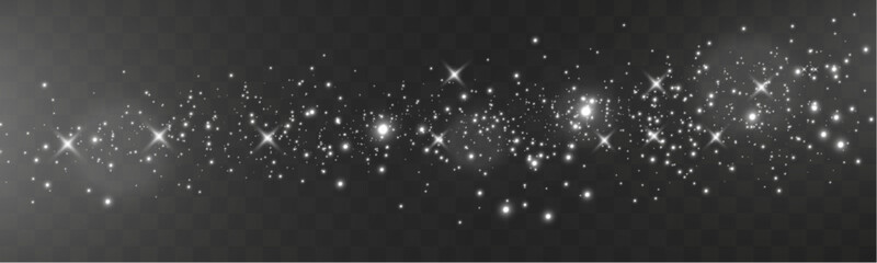 Glowing stars, sparkles, light streaks, and shimmering particles on transparent background for overlays and magical effects.