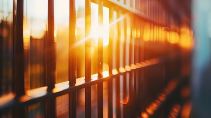 Close-up of a prison gate opening with sunlight shining through, symbolizing freedom, new beginnings, and hope for a fresh start in life.
