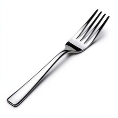 Silver Fork Isolated on White Background for Culinary, Dining, and Kitchen Use in Presentations
