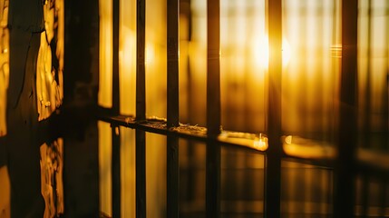 Close-up of a prison gate opening with sunlight shining through, symbolizing freedom, new beginnings, and hope for a fresh start in life.
