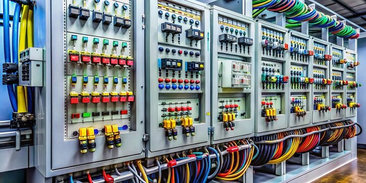 Industrial PLC Control Panel Wiring, Generator Protection & Synchronization in Coal Power Plant Cabinet