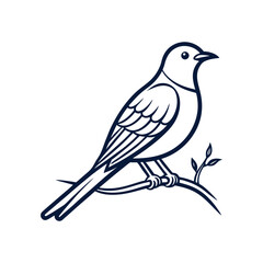 a outline vector of cuckoo bird.eps
