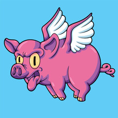Fototapeta premium flying pig illustration
