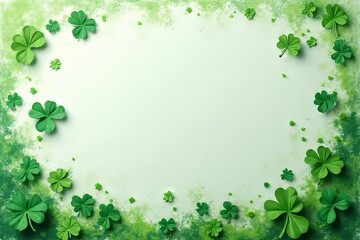 Obraz premium St. Patricks Day Shamrock Background Image, Green Clover Design
