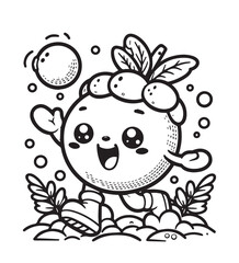 Ai generate coloring book cranberry play snowball