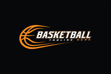 basketball logo lineart simple vector illustration template icon graphic design.