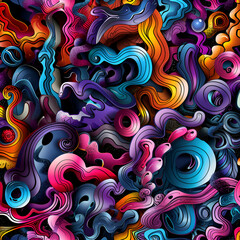 Abstract Colorful Swirls. A Dynamic Modern Art Graphic Design