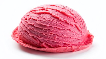 Fototapeta premium Isolated Strawberry Ice Cream Scoop - Delicious Summer Dessert