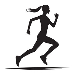 Running Human Silhouette vector illustration