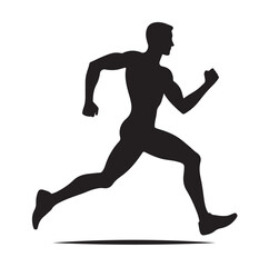 Running Human Silhouette vector illustration