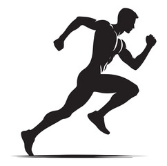 Running Human Silhouette vector illustration