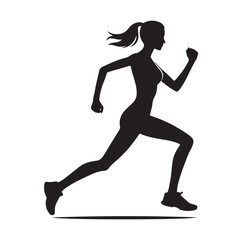 Running Human Silhouette vector illustration