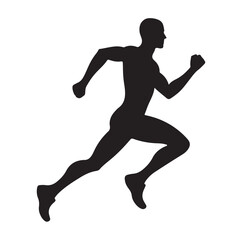 Running Human Silhouette vector illustration