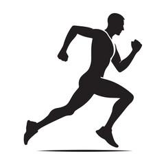 Running Human Silhouette vector illustration