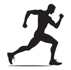 Running Human Silhouette vector illustration