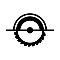 Circular saw isolated glyph vector icon
