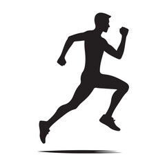 Running Human Silhouette vector illustration