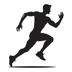 Running Human Silhouette vector illustration