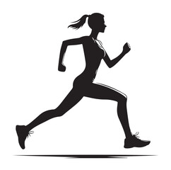 Running Human Silhouette vector illustration