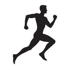 Running Human Silhouette vector illustration