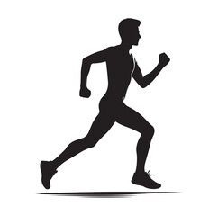 Running Human Silhouette vector illustration