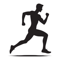 Running Human Silhouette vector illustration
