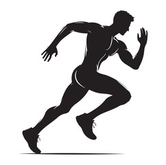 Running Human Silhouette vector illustration