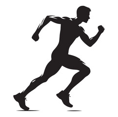 Running Human Silhouette vector illustration