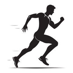Running Human Silhouette vector illustration