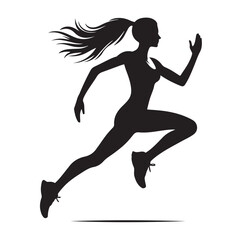 Running Human Silhouette vector illustration