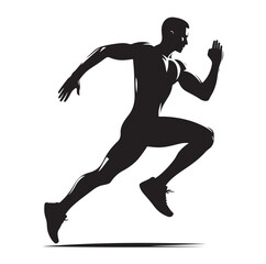 Running Human Silhouette vector illustration