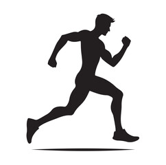 Running Human Silhouette vector illustration
